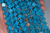 7MM Turquoise Gemstone Square Cube Diagonal Loose Beads 7 inch Half Strand (90182147-A116)