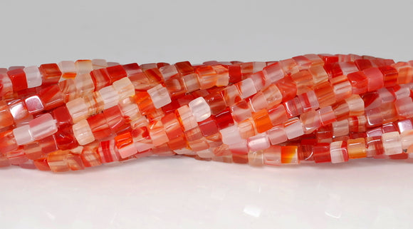 4MM Agate Gemstone Square Cube Loose Beads 14 inch Full Strand (90182148-A112)