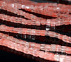 4MM Cherry Quartz (Glass) Gemstone Square Cube Loose Beads 15.5 inch Full Strand (90182153-A112)