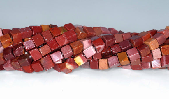 5MM Mookaite Gemstone Square Cube Loose Beads 15.5 inch Full Strand (90182175-A112)