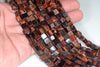 6MM Red Tiger Eye Gemstone Square Cube Loose Beads 15.5 inch Full Strand (90182186-A113)