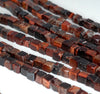 6MM Red Tiger Eye Gemstone Square Cube Loose Beads 15.5 inch Full Strand (90182186-A113)