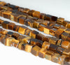 6MM Yellow Tiger Eye Gemstone Square Cube Loose Beads 15.5 inch Full Strand (90182188-A113)