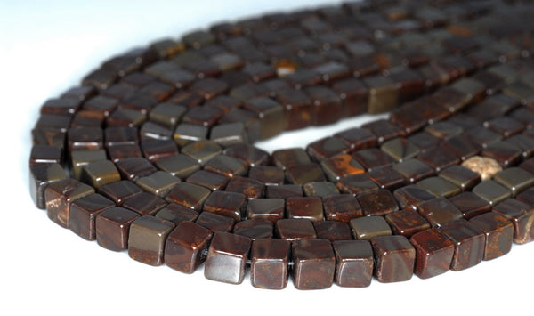 6MM Jasper Gemstone Square Cube Loose Beads 15.5 inch Full Strand (90182189-A113)