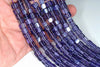 6MM Purple Glass Gemstone Square Cube Loose Beads 15.5 inch Full Strand (90182191-A113)