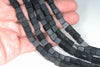 6-7MM Matte Black Stone Gemstone Square Cube Loose Beads 7.5 inch Half Strand (90182196-A114)