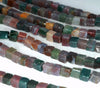 6-7MM Indian Agate Gemstone Square Cube Loose Beads 15.5 inch Full Strand (90182197-A114)