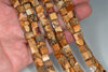 6-7MM Picture Jasper Gemstone Square Cube Loose Beads 7.5 inch Half Strand (90184180-A114)