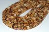 6-7MM Picture Jasper Gemstone Square Cube Loose Beads 15.5 inch Full Strand (90182198-A114)