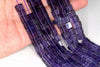 7-8MM Purple Glass Gemstone Square Cube Loose Beads 7.5 inch Half Strand (90182201-A114)