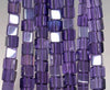 7-8MM Purple Glass Gemstone Square Cube Loose Beads 7.5 inch Half Strand (90182201-A114)