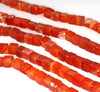 7-8MM Carnelian Agate Gemstone Square Cube Loose Beads 7.5 inch Half Strand (90182208-A115)