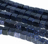 10MM Blue Sandstone Gemstone Square Cube Loose Beads 7.5 inch Half Strand (90182216-A115)