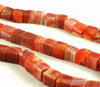 10-12MM Carnelian Agate Gemstone Square Cube Loose Beads 7.5 inch Half Strand (90182220-A115)