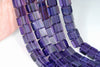 12MM Purple Glass Gemstone Square Cube Loose Beads 7.5 inch Half Strand (90182224-A116)