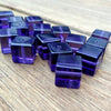 10MM Purple Glass Gemstone Square Cube Loose Beads 7.5 inch Half Strand (90182326-A116)