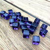 10MM Purple Glass Gemstone Square Cube Loose Beads 7.5 inch Half Strand (90182326-A116)