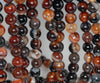 10MM Brown Red Agate Gemstone Round Loose Beads 7.5 inch Half Strand (90182421-A118)