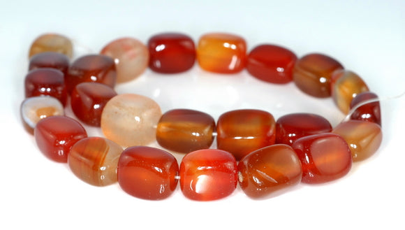 18x12-16x10MM Carnelian Agate Gemstone Nugget Cube Loose Beads 7.5 inch Half Strand (90182336-A119)