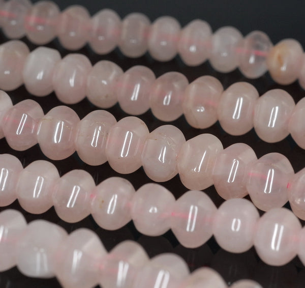 10x8MM Rose Quartz Gemstone Hexagon Barrel Drum Loose Beads 7.5 inch Half Strand (90182370-A119)