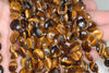 10MM Yellow Tiger Eye Gemstone Flat Round Circle Loose Beads 7 inch Half Strand (90182372-A119)