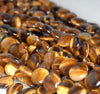 10MM Yellow Tiger Eye Gemstone Flat Round Circle Loose Beads 7 inch Half Strand (90182372-A119)