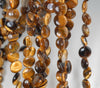 10MM Yellow Tiger Eye Gemstone Flat Round Circle Loose Beads 14.5 inch Full Strand (90182345-A119)