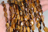 14x10MM Yellow Tiger Eye Gemstone Oval Loose Beads 7.5 inch Half Strand (90182369-A119)