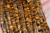 10x8MM Yellow Tiger Eye Gemstone Grade AA Round Tube Loose Beads 7.5 inch Half Strand (90182347-A119)