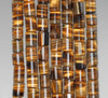 10x8MM Yellow Tiger Eye Gemstone Grade AA Round Tube Loose Beads 7.5 inch Half Strand (90182347-A119)