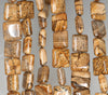 10MM Picture Jasper Gemstone Square Loose Beads 7.5 inch Half Strand (90182348-A119)