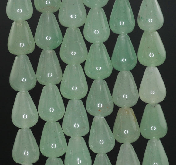 12x9MM Green Aventurine Gemstone Tear Drop Loose Beads 15.5 inch Full Strand (90182351-A126)