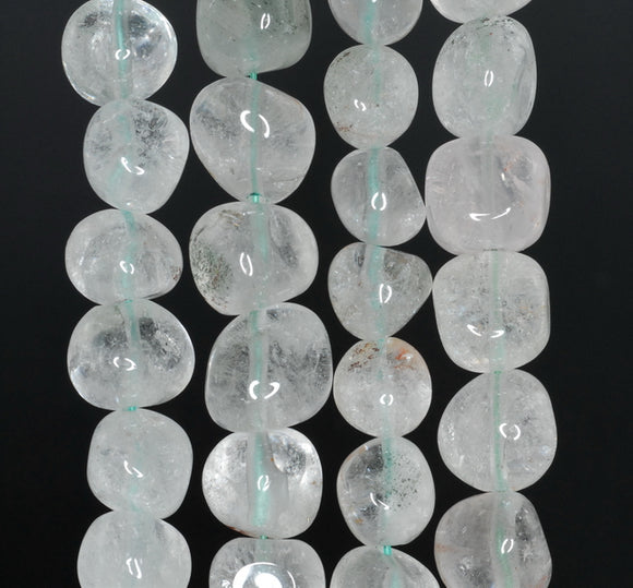 9X8-13X12MM Clear Phantom Quartz Gemstone Nugget Pebble Loose Beads 15 inch Full Strand (90182402-A121)