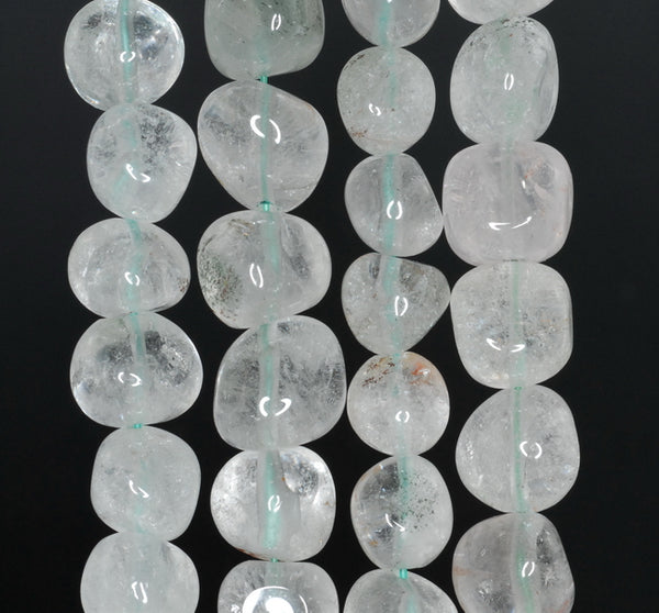 9X8-13X12MM Clear Phantom Quartz Gemstone Nugget Pebble Loose Beads 15 inch Full Strand (90182402-A121)