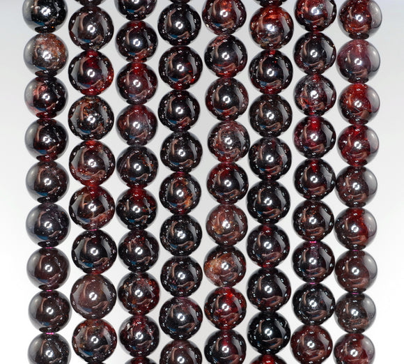 11MM Red Garnet Gemstone Round Loose Beads 7.5 inch Half Strand (90182434-A117)