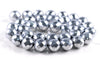 10MM Silver Hematite Gemstone Faceted Round Loose Beads 7.5 inch Half Strand (90182614-A135)