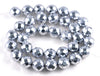 10MM Silver Hematite Gemstone Faceted Round Loose Beads 7.5 inch Half Strand (90182614-A135)