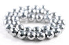 11MM Silver Hematite Gemstone Faceted Round Loose Beads 7.5 inch Half Strand (90182616-A135)