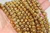 12MM Gold Hematite Gemstone Faceted Round Loose Beads 15.5 inch Full Strand (90182553-A135)