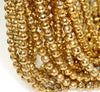 12MM Gold Hematite Gemstone Faceted Round Loose Beads 15.5 inch Full Strand (90182553-A135)