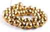 12MM Gold Hematite Gemstone Faceted Round Loose Beads 7.5 inch Half Strand (90182620-A135)