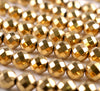 12MM Gold Hematite Gemstone Faceted Round Loose Beads 7.5 inch Half Strand (90182620-A135)