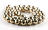 10MM 18K Gold Hematite Gemstone Faceted Round Loose Beads 7.5 inch Half Strand (90182597-A136)