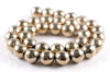 11MM 18K Gold Hematite Gemstone Faceted Round Loose Beads 7.5 inch Half Strand (90182599-A136)