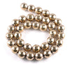 11MM 18K Gold Hematite Gemstone Faceted Round Loose Beads 7.5 inch Half Strand (90182599-A136)