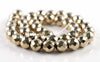 11MM 18K Gold Hematite Gemstone Faceted Round Loose Beads 7.5 inch Half Strand (90182600-A136)