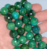 14MM Chrysocolla Gemstone Faceted Round Loose Beads 7.5 inch Half Strand (90182626-A137)