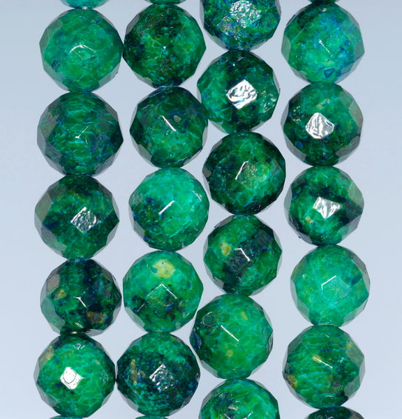 14MM Chrysocolla Gemstone Faceted Round Loose Beads 15.5 inch Full Strand (90182627-A137)