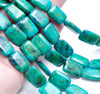 18x13MM Chrysocolla Gemstone Rectangle Loose Beads 7.5 inch Half Strand (90183023-A141)