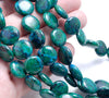 14MM Chrysocolla Gemstone Flat Round Loose Beads 7.5 inch Half Strand (90183000-A141)